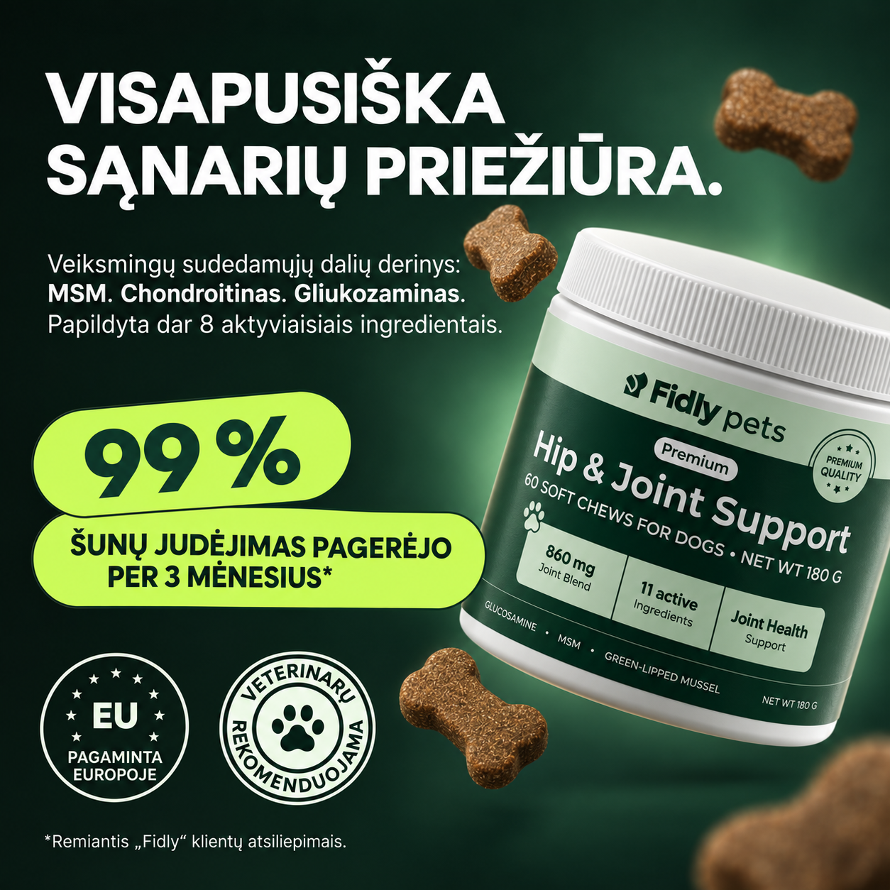 Fidly visapusiška sąnarių priežiūra su produkto indeliu
